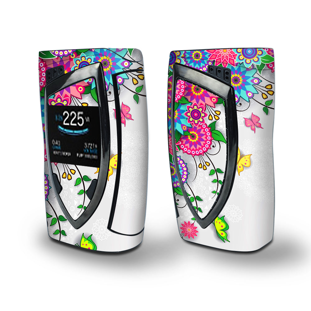 Skin Decal Vinyl Wrap for Smok Devilkin Kit 225w Vape (includes TFV12 Prince Tank Skins) skins cover/ Flowers Colorful Design