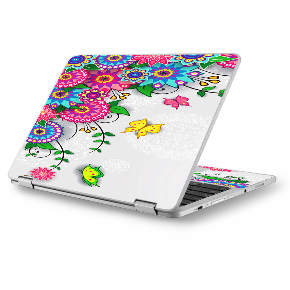  Flowers Colorful Design Asus Chromebook Flip 12.5" Skin