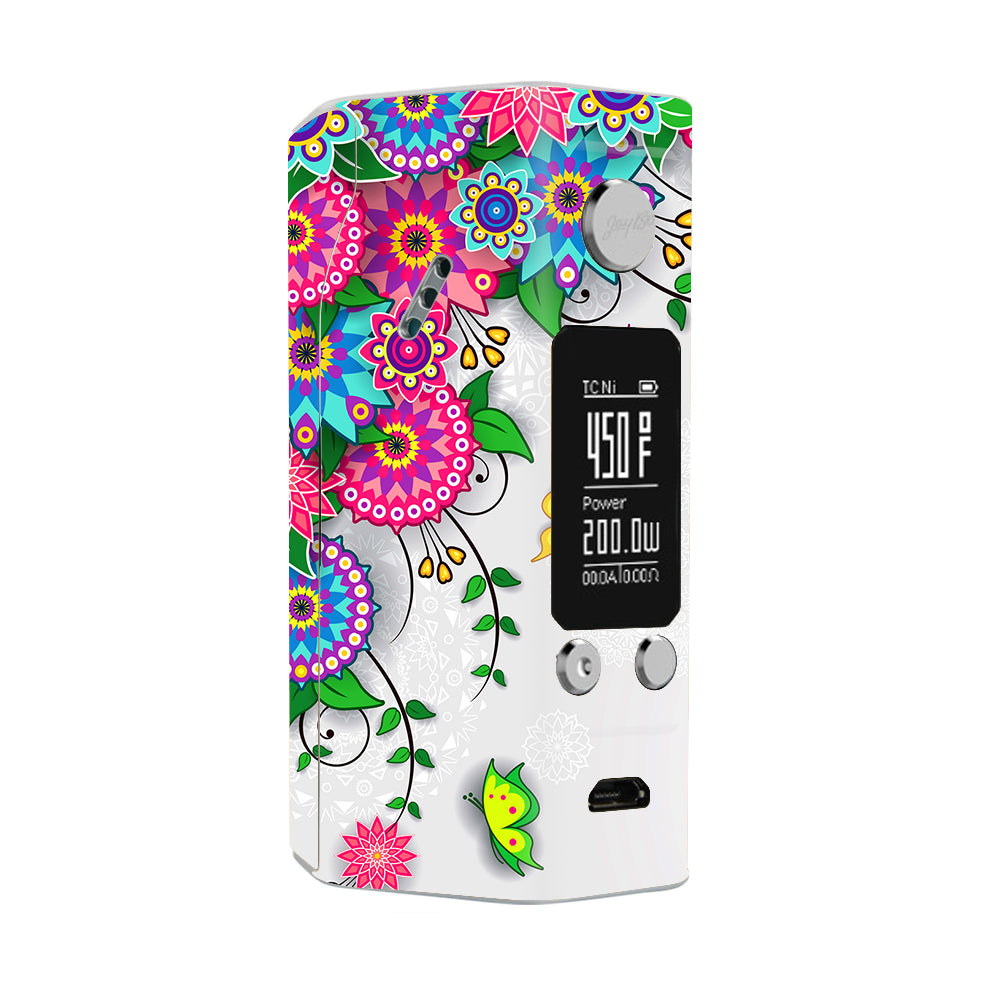  Flowers Colorful Design Wismec Reuleaux RX200S Skin