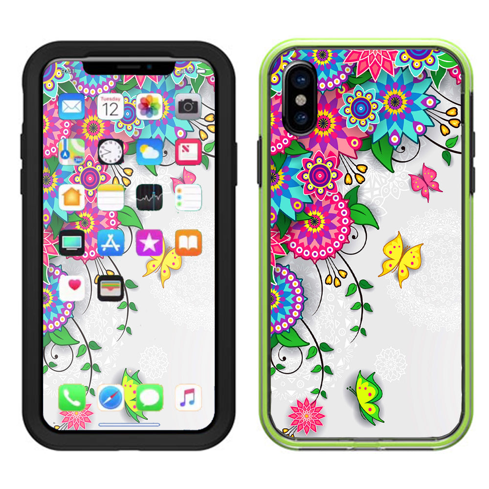  Flowers Colorful Design Lifeproof Slam Case iPhone X Skin