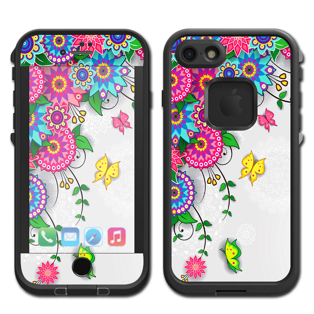  Flowers Colorful Design Lifeproof Fre iPhone 7 or iPhone 8 Skin