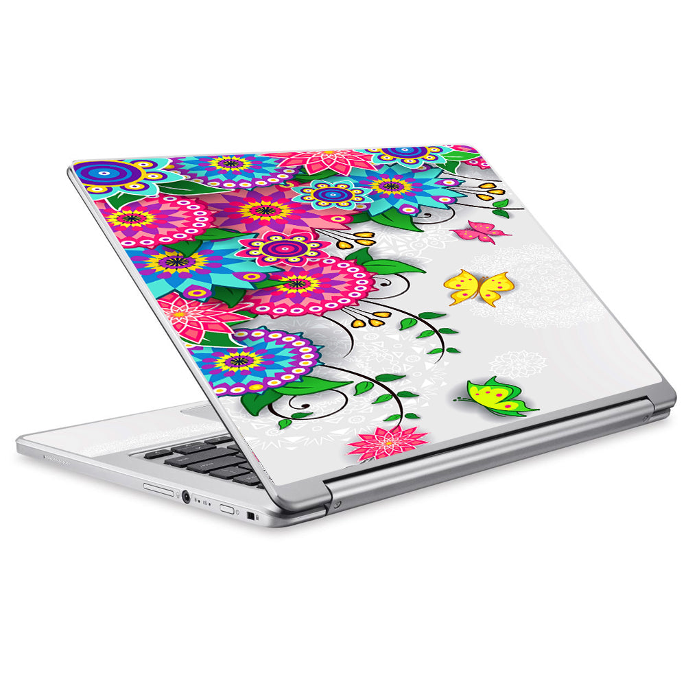  Flowers Colorful Design Acer Chromebook R13 Skin
