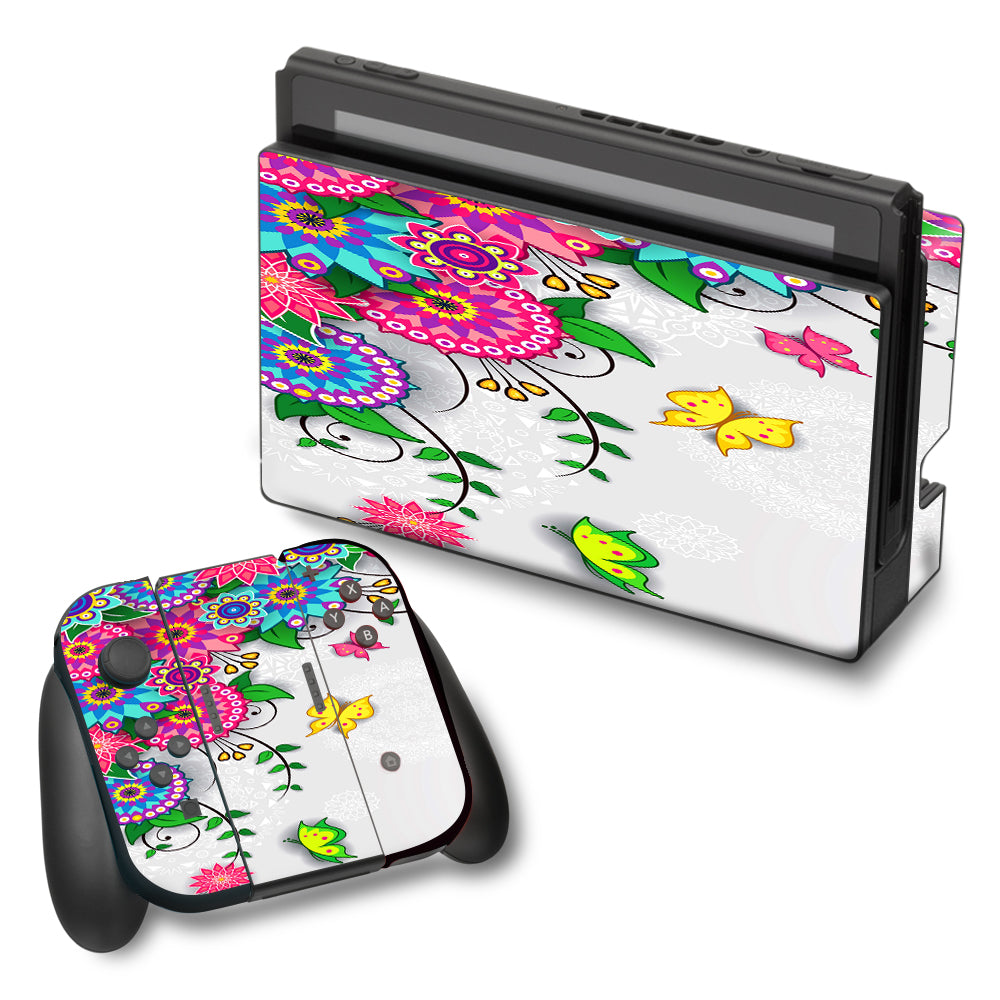  Flowers Colorful Design Nintendo Switch Skin