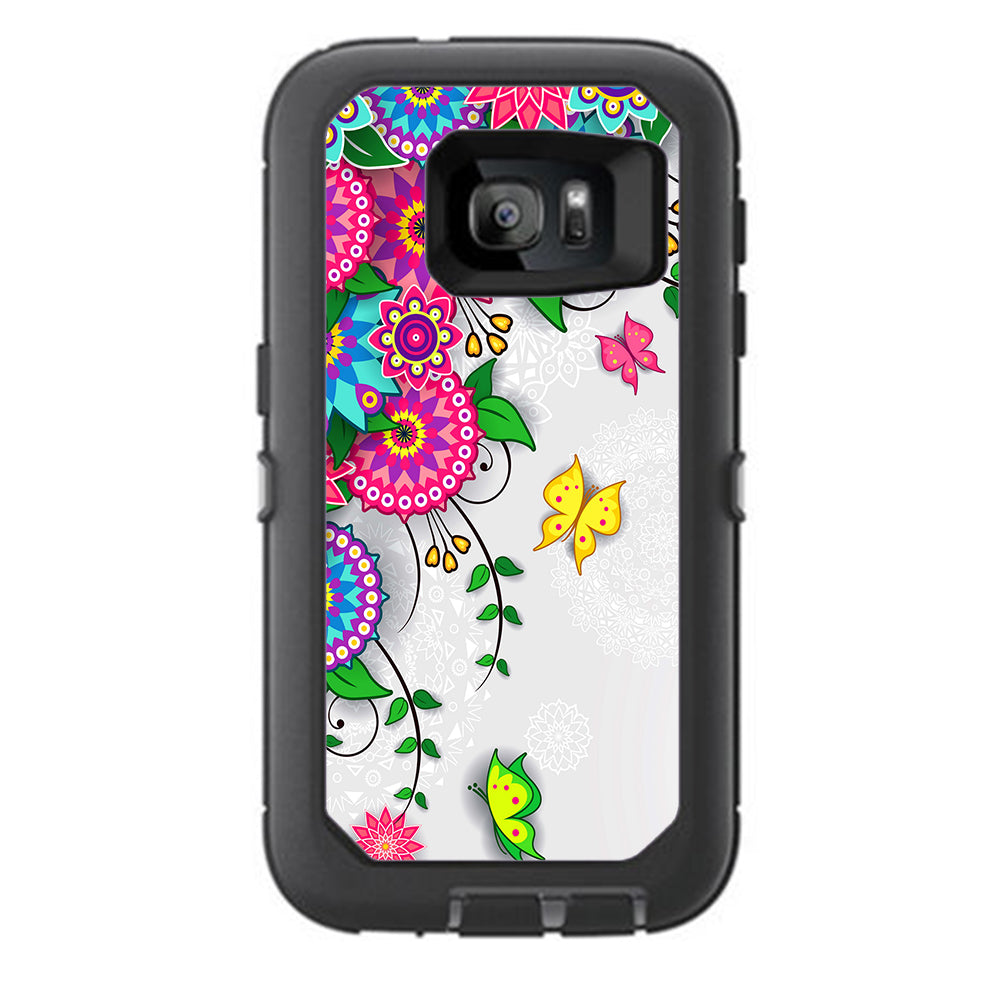  Flowers Colorful Design Otterbox Defender Samsung Galaxy S7 Skin