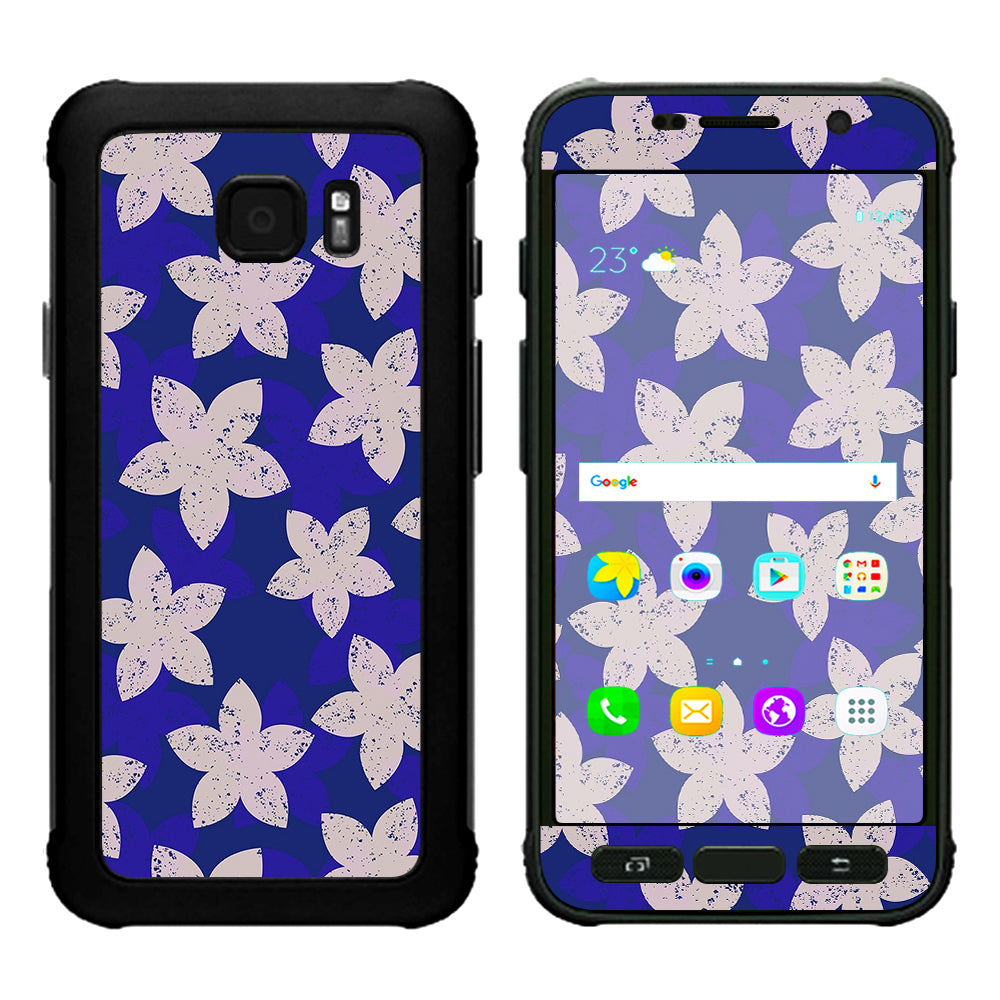  Flowered Blue Samsung Galaxy S7 Active Skin