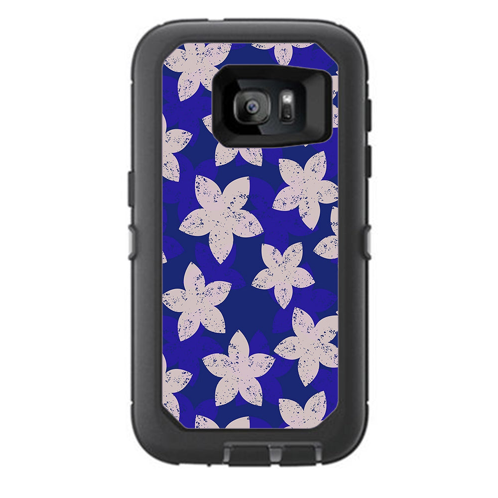  Flowered Blue Otterbox Defender Samsung Galaxy S7 Skin