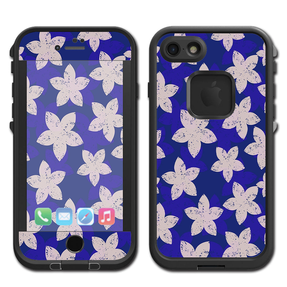  Flowered Blue Lifeproof Fre iPhone 7 or iPhone 8 Skin