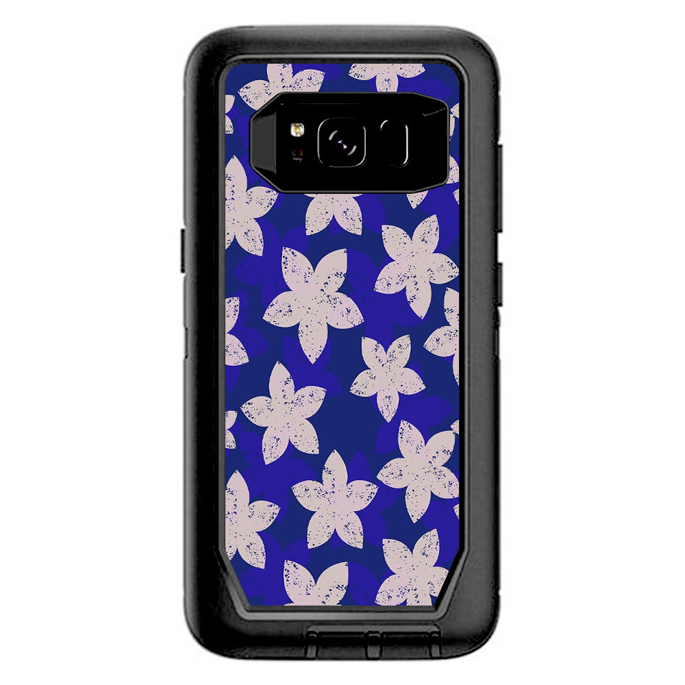  Flowered Blue Otterbox Defender Samsung Galaxy S8 Skin