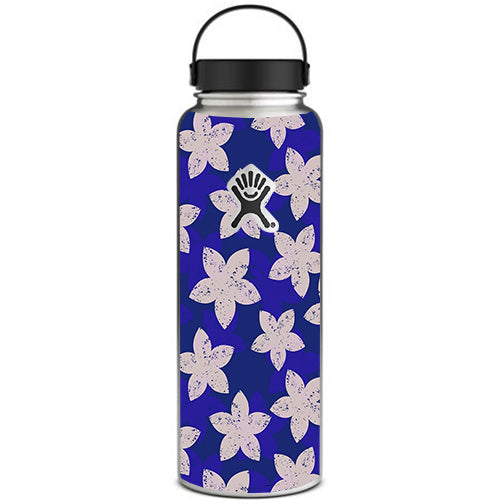  Flowered Blue Hydroflask 40oz Wide Mouth Skin