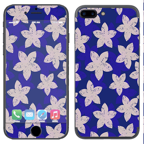  Flowered Blue Apple  iPhone 7+ Plus / iPhone 8+ Plus Skin
