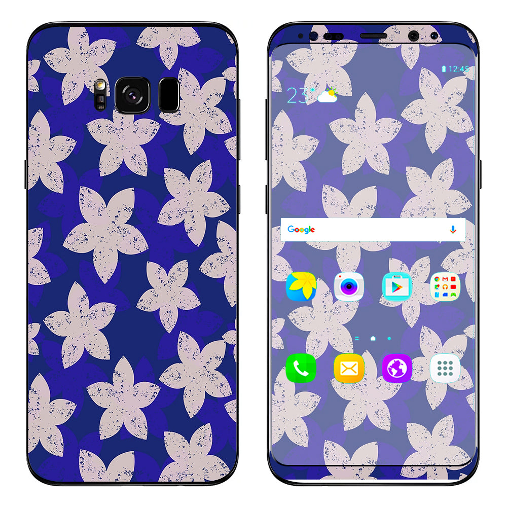  Flowered Blue Samsung Galaxy S8 Skin