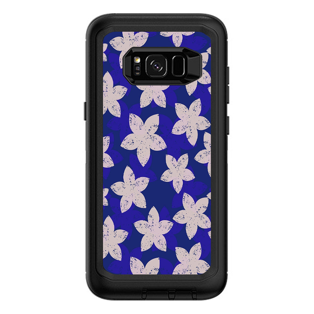  Flowered Blue Otterbox Defender Samsung Galaxy S8 Plus Skin