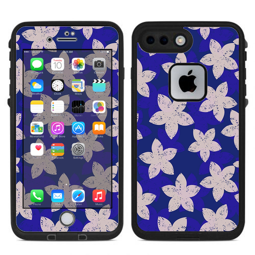  Flowered Blue Lifeproof Fre iPhone 7 Plus or iPhone 8 Plus Skin