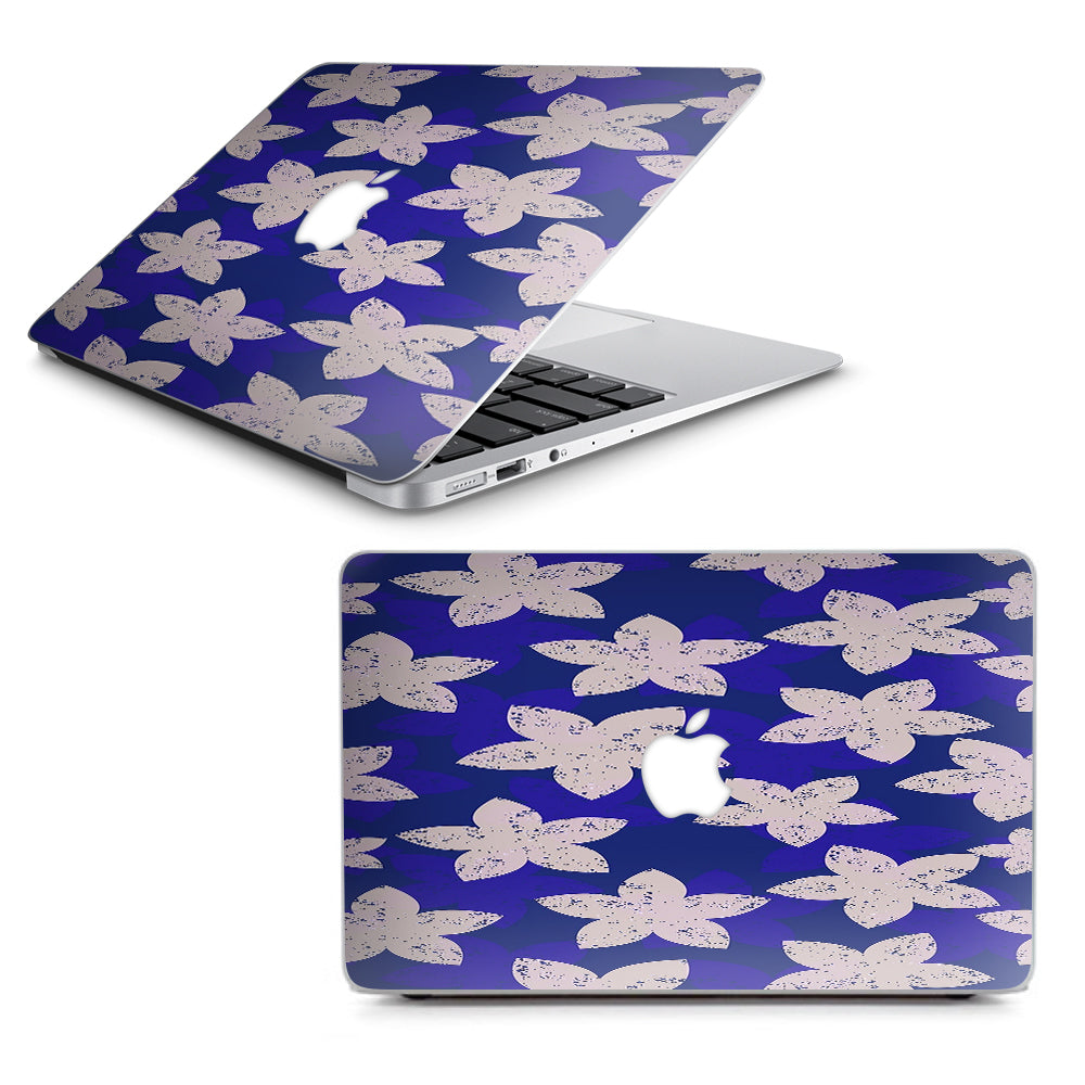  Flowered Blue Macbook Air 13" A1369 A1466 Skin