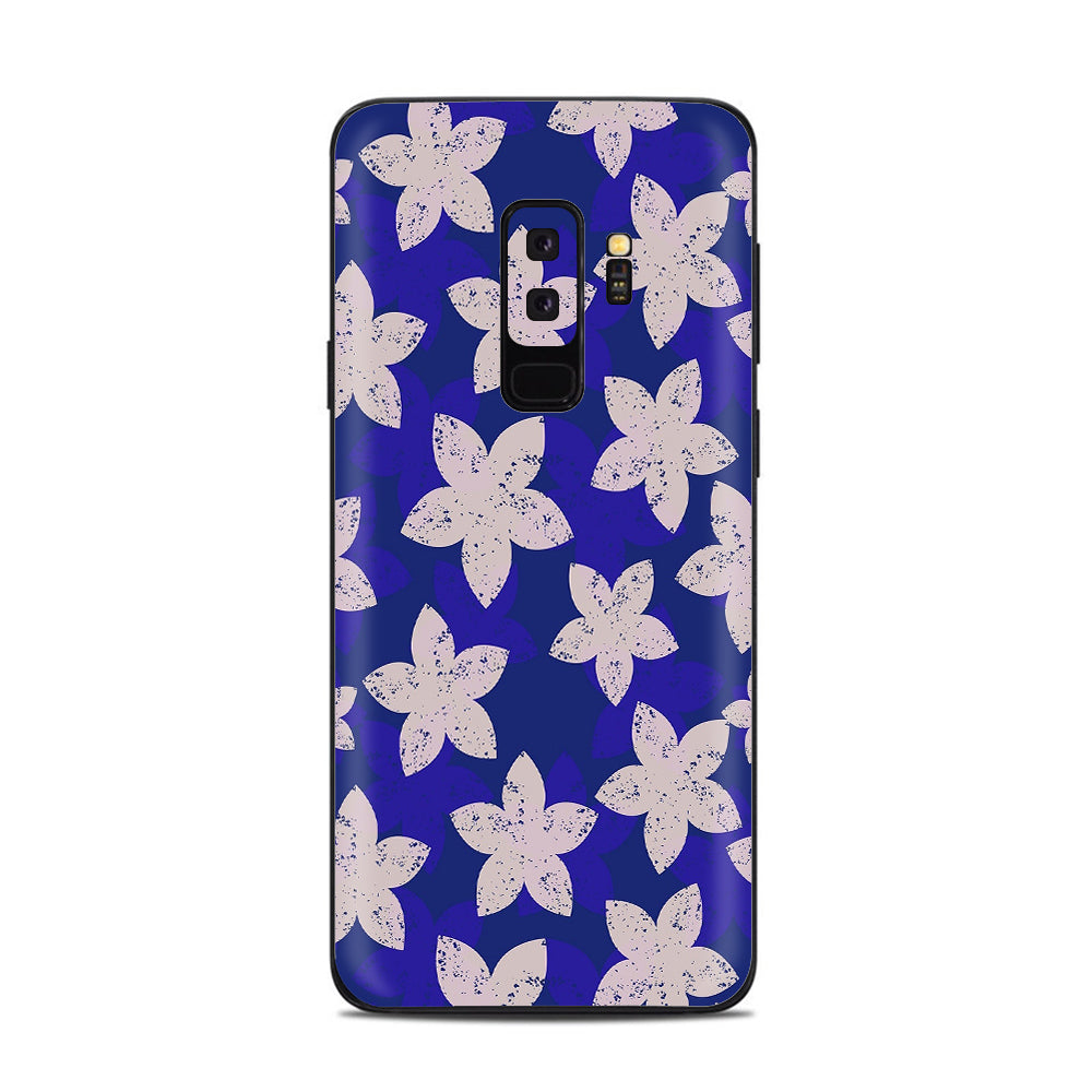  Flowered Blue Samsung Galaxy S9 Plus Skin