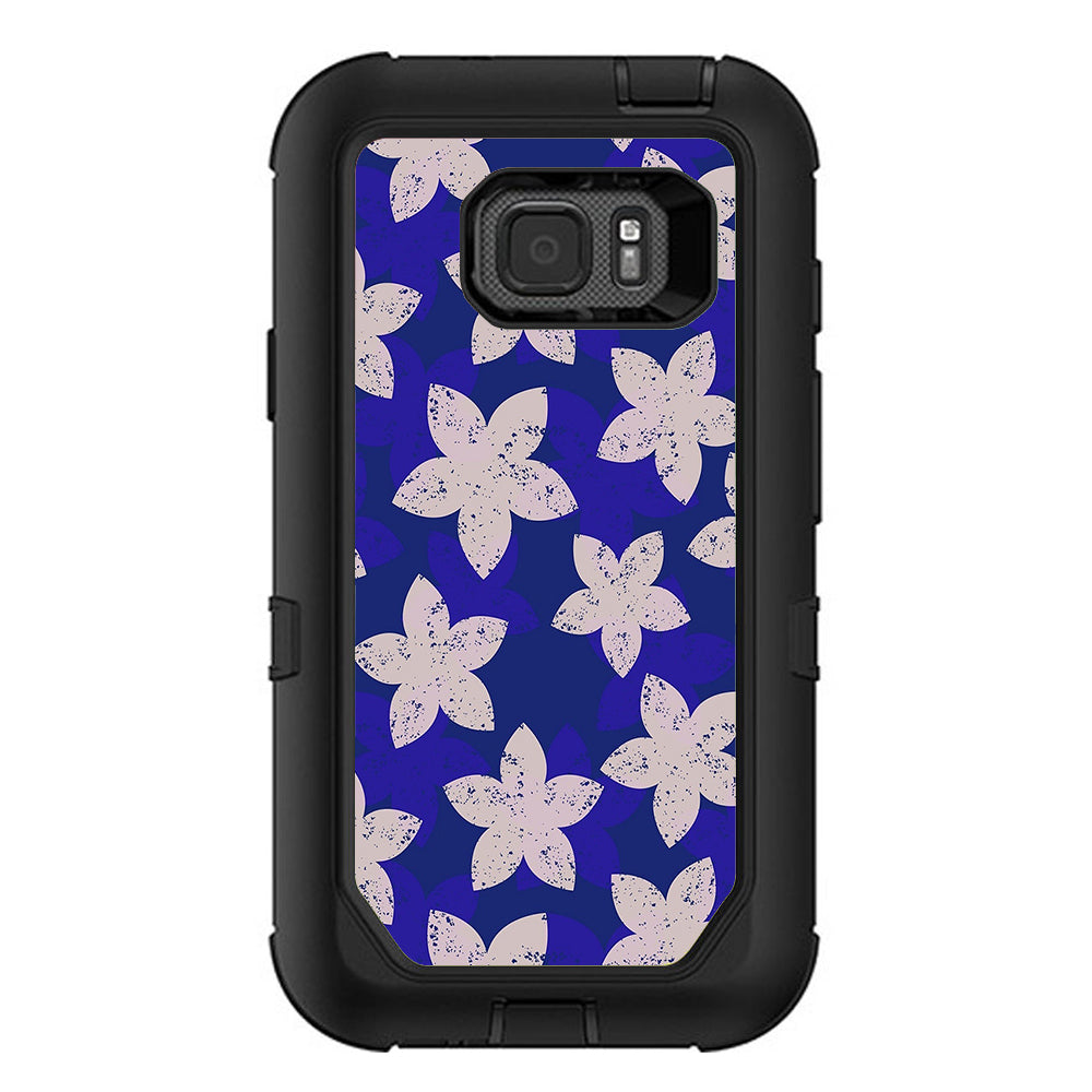  Flowered Blue Otterbox Defender Samsung Galaxy S7 Active Skin