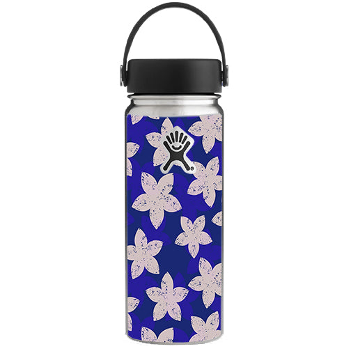  Flowered Blue Hydroflask 18oz Wide Mouth Skin