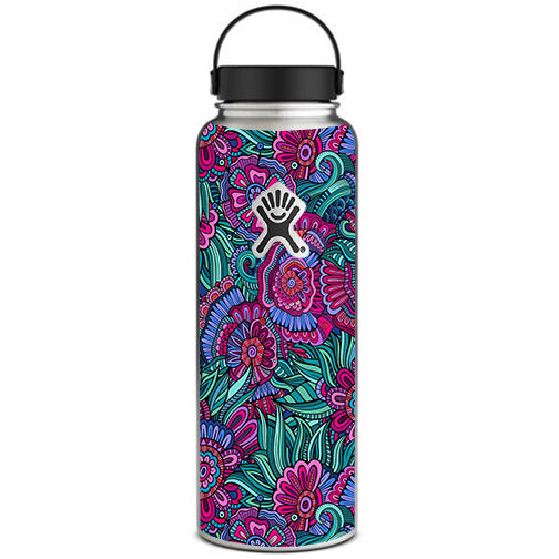  Floral Flowers Retro Hydroflask 40oz Wide Mouth Skin