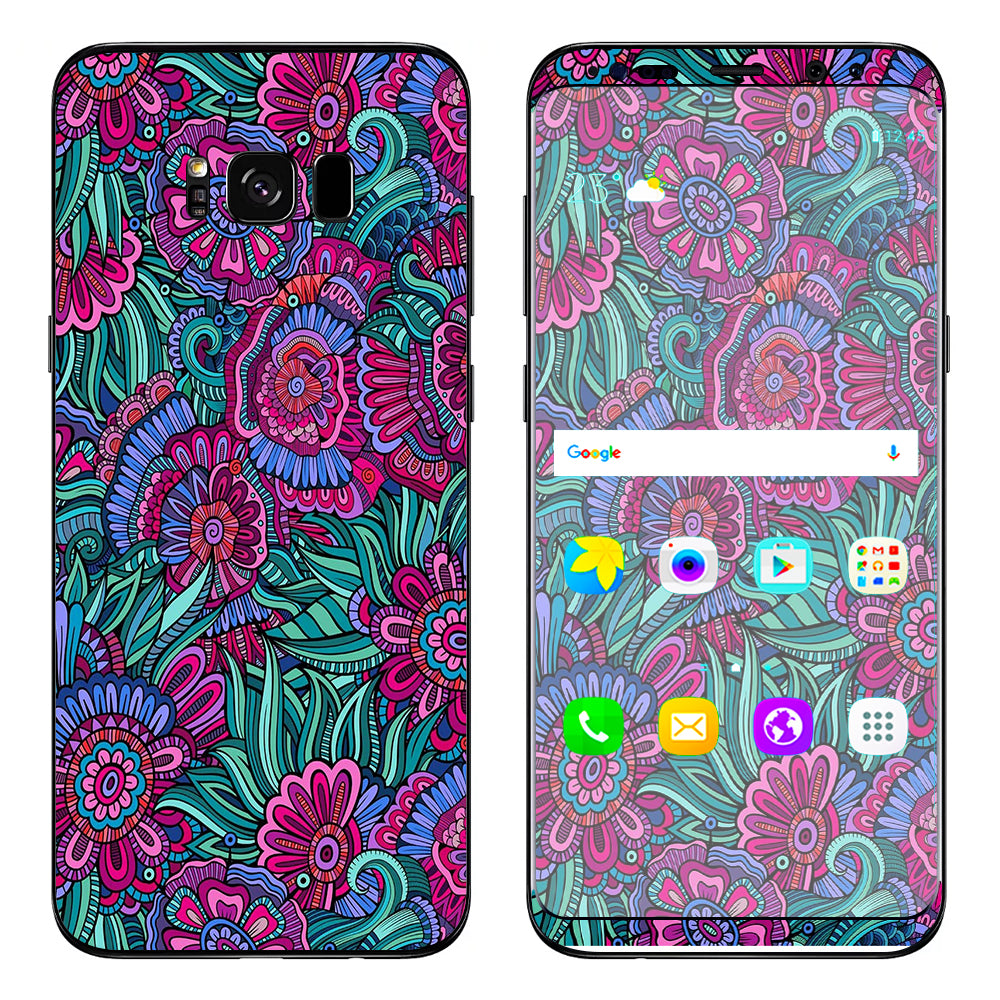  Floral Flowers Retro Samsung Galaxy S8 Skin