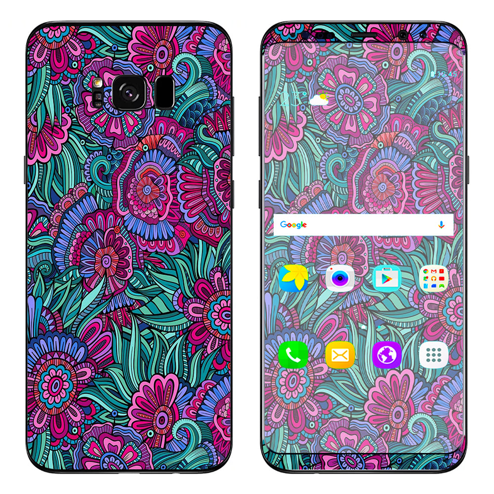  Floral Flowers Retro Samsung Galaxy S8 Plus Skin