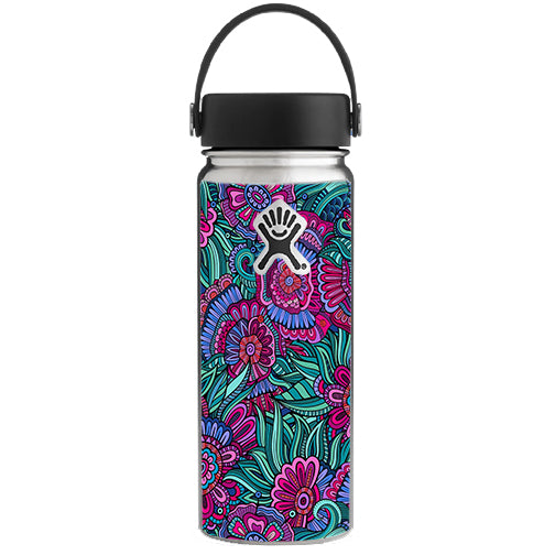  Floral Flowers Retro Hydroflask 18oz Wide Mouth Skin