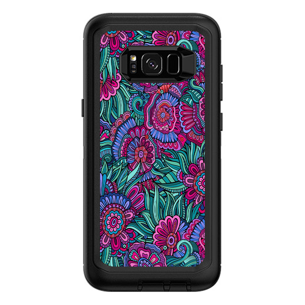  Floral Flowers Retro Otterbox Defender Samsung Galaxy S8 Plus Skin