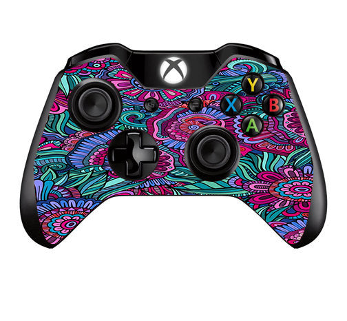  Floral Flowers Retro Microsoft Xbox One Controller Skin