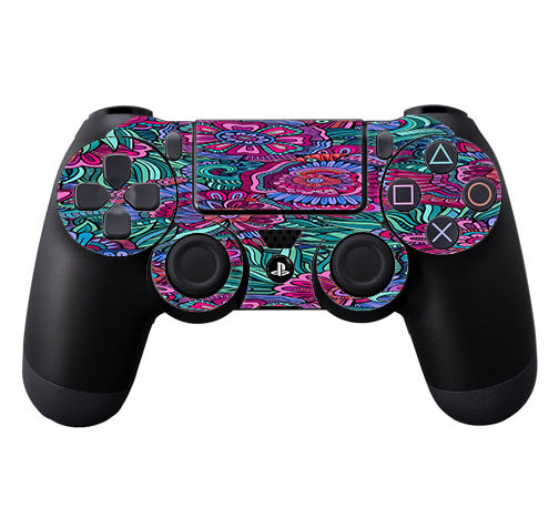  Floral Flowers Retro Sony Playstation PS4 Controller Skin