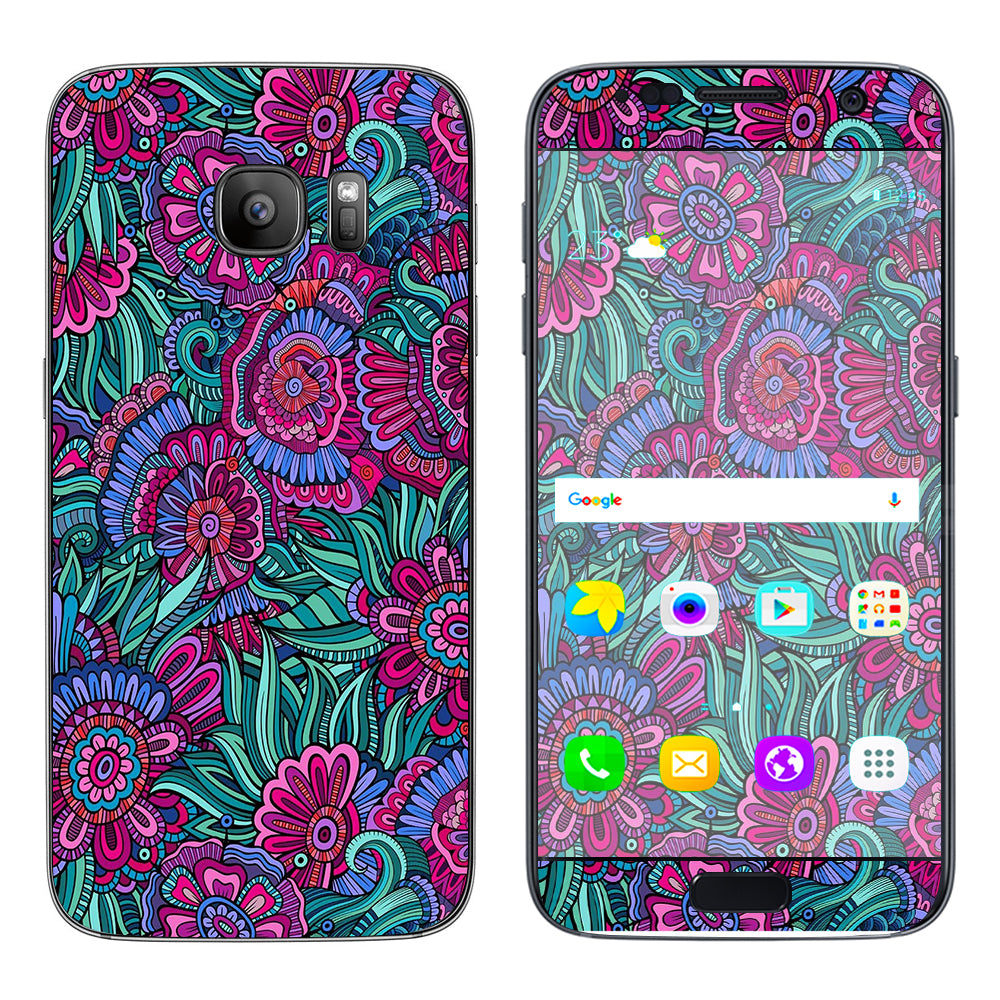  Floral Flowers Retro Samsung Galaxy S7 Skin