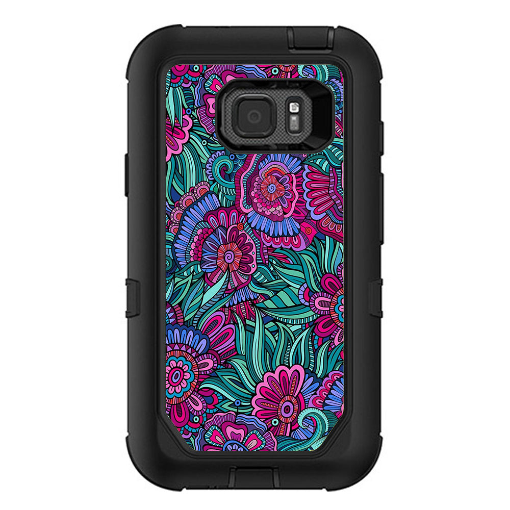  Floral Flowers Retro Otterbox Defender Samsung Galaxy S7 Active Skin