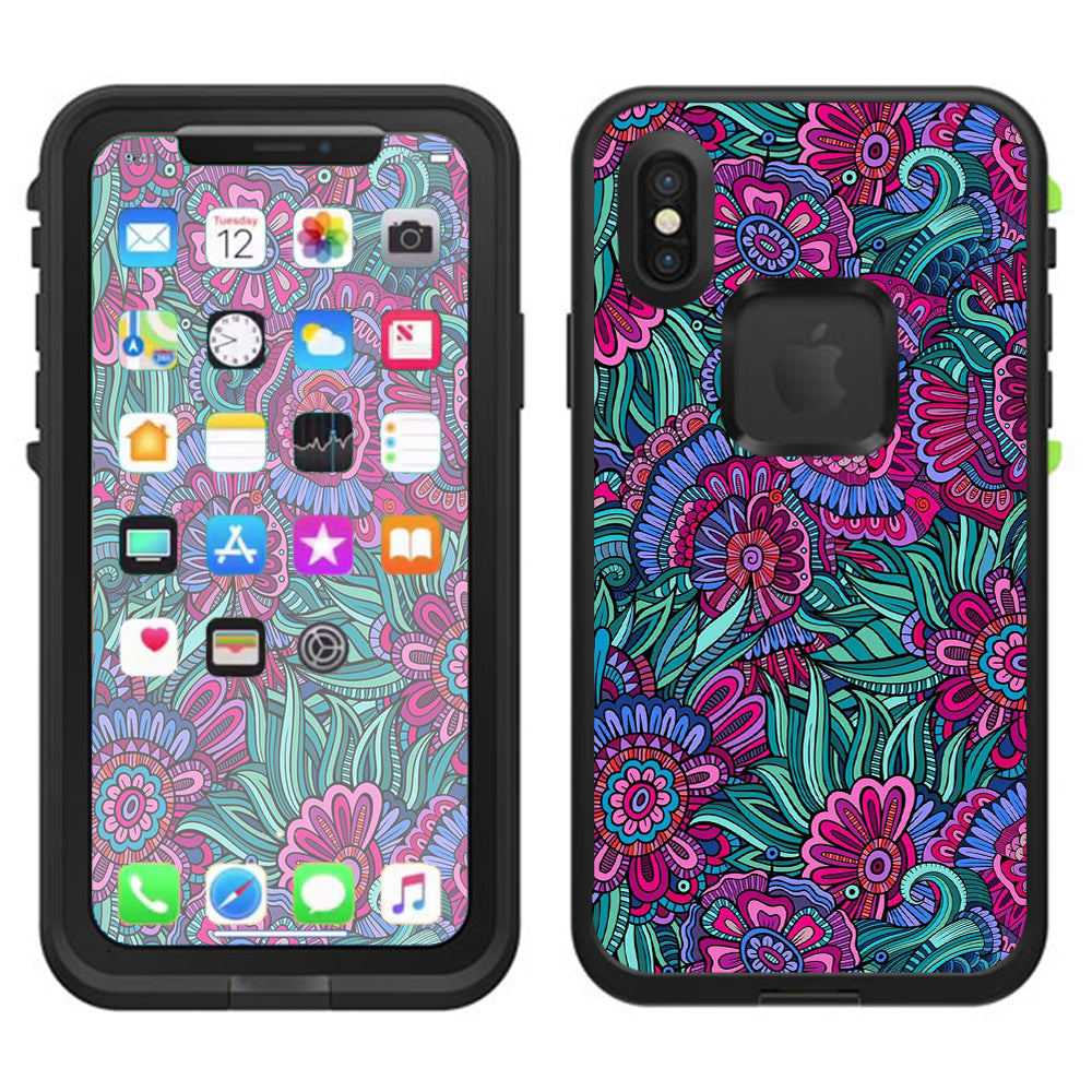  Floral Flowers Retro Lifeproof Fre Case iPhone X Skin