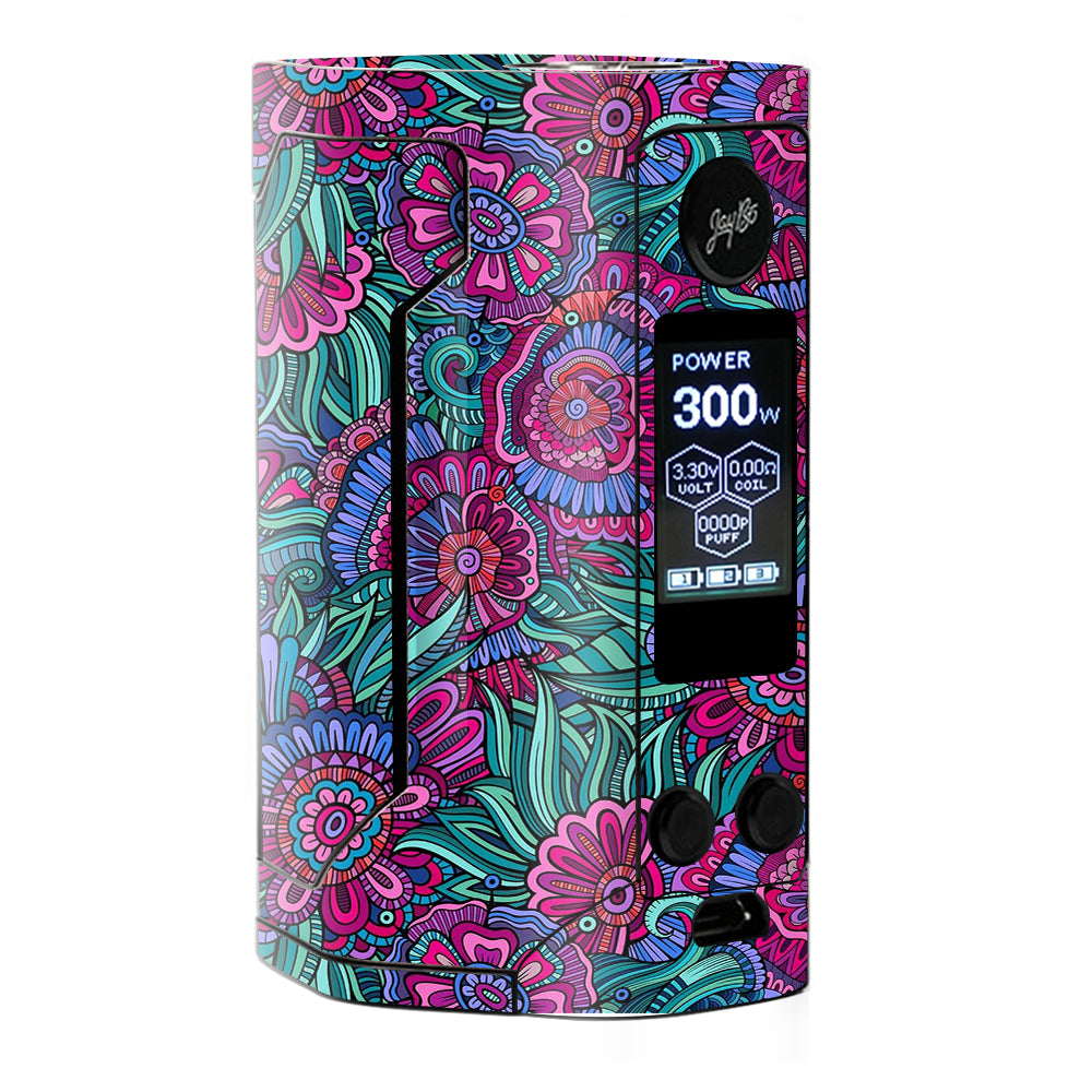  Floral Flowers Retro Wismec RX Gen 3 Skin