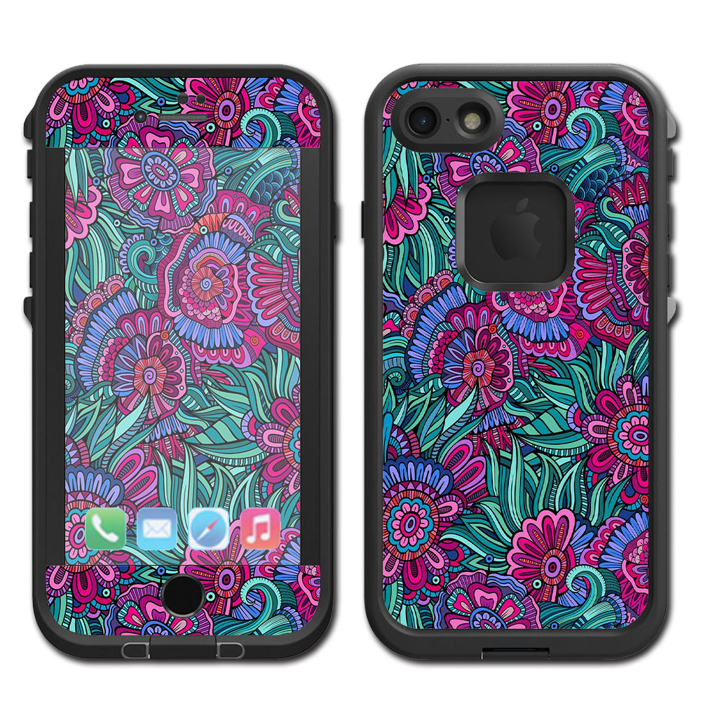  Floral Flowers Retro Lifeproof Fre iPhone 7 or iPhone 8 Skin