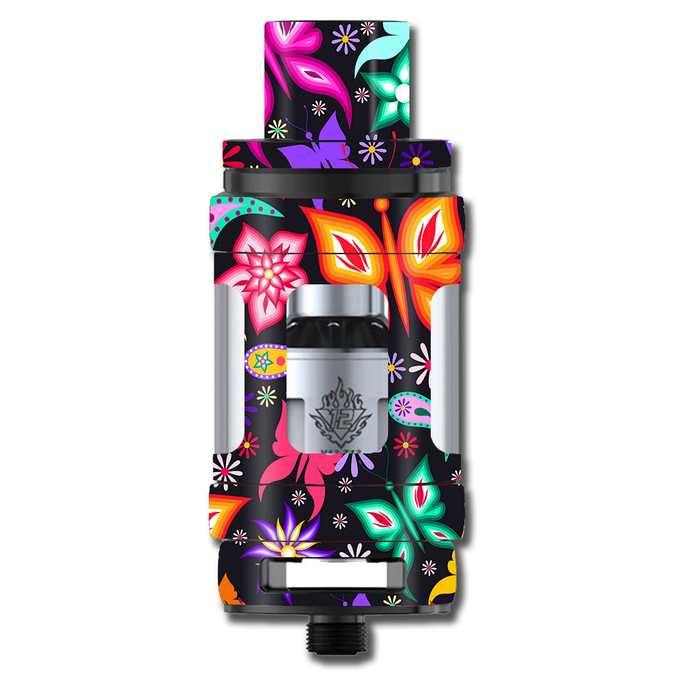  Floral Butterflies Smok TFV12 Tank Skin