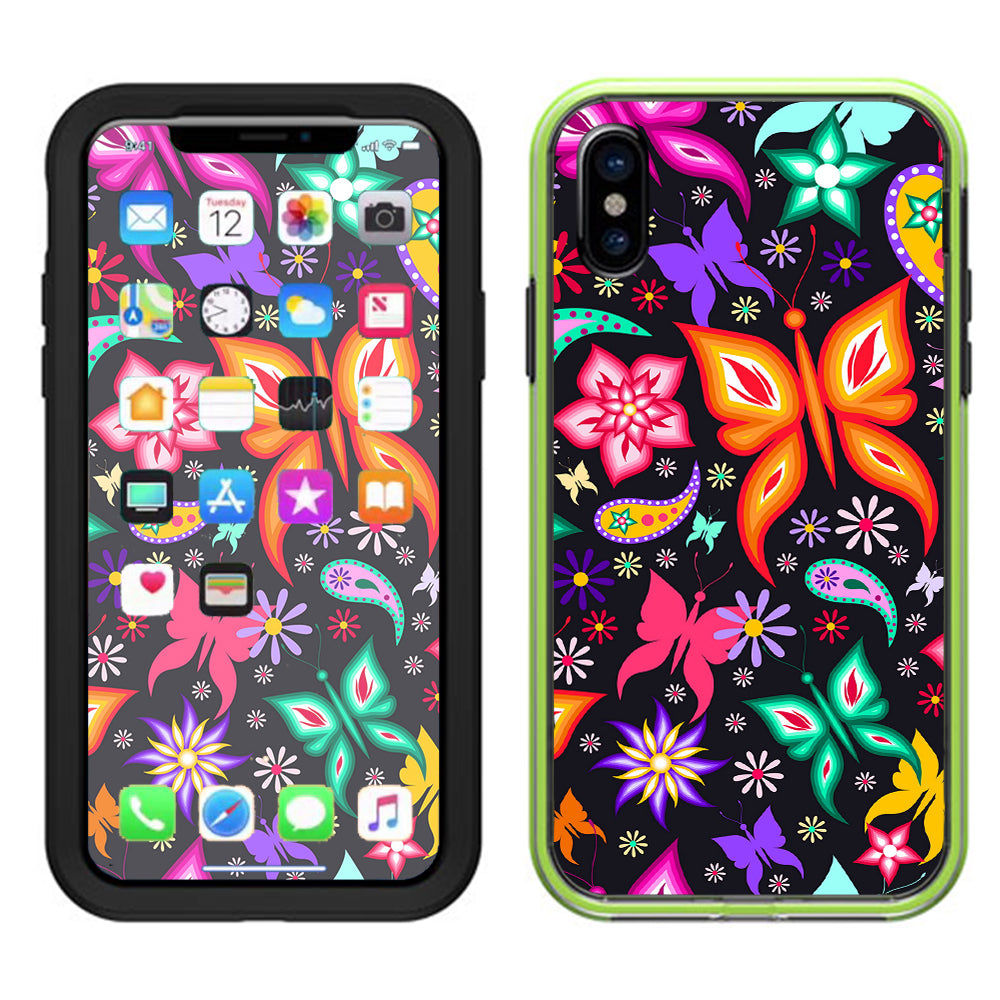  Floral Butterflies  Lifeproof Slam Case iPhone X Skin