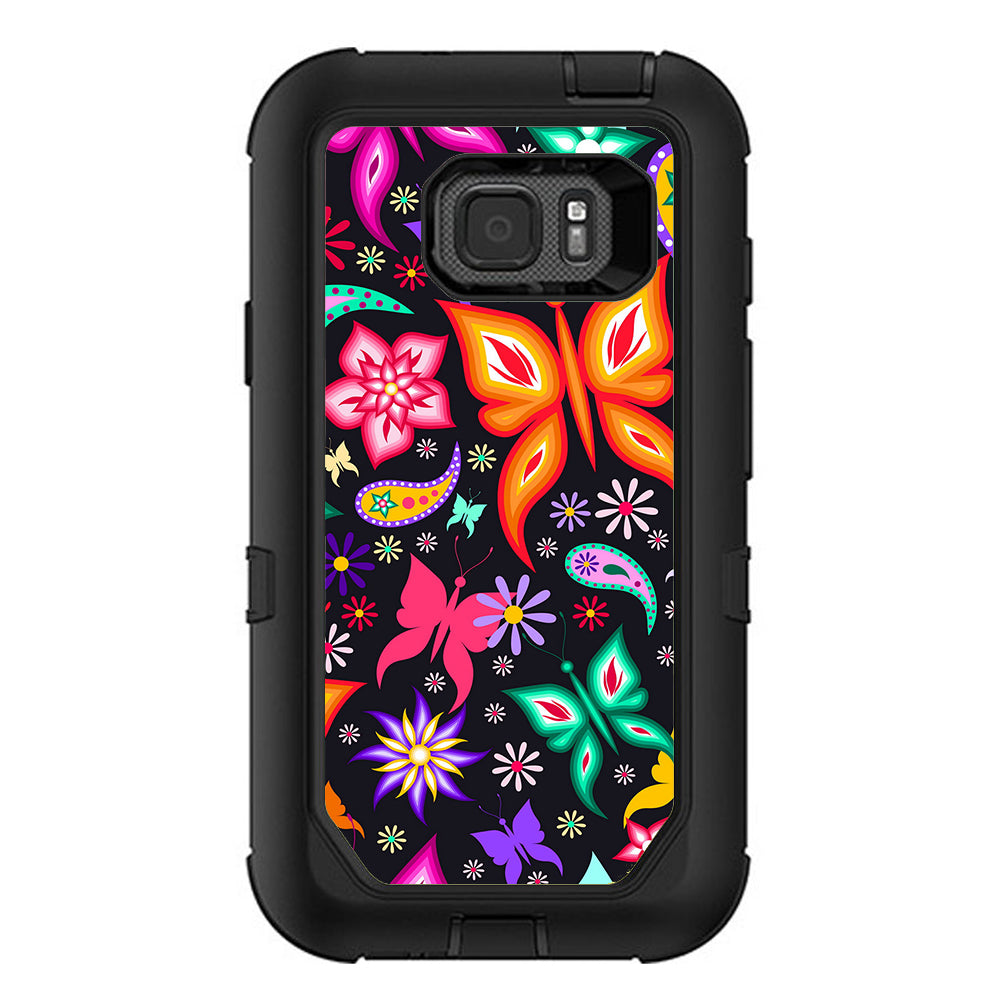  Floral Butterflies Otterbox Defender Samsung Galaxy S7 Active Skin