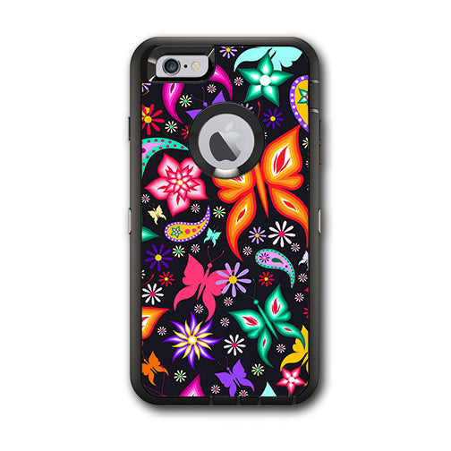  Floral Butterflies Otterbox Defender iPhone 6 PLUS Skin