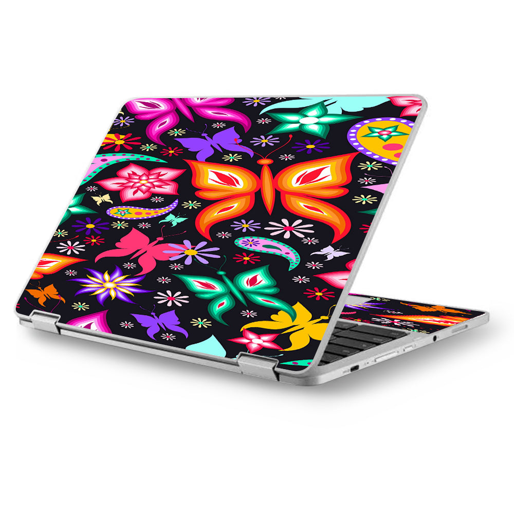  Floral Butterflies  Asus Chromebook Flip 12.5" Skin
