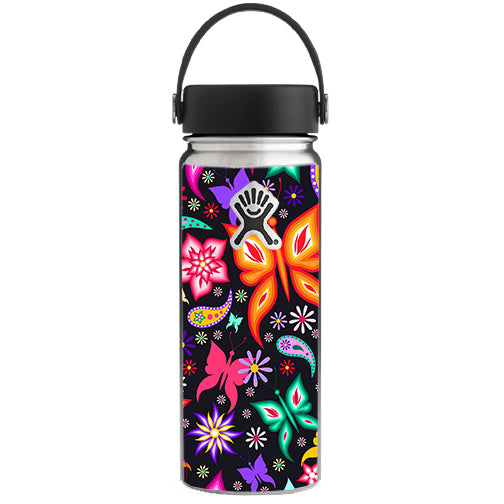  Floral Butterflies Hydroflask 18oz Wide Mouth Skin
