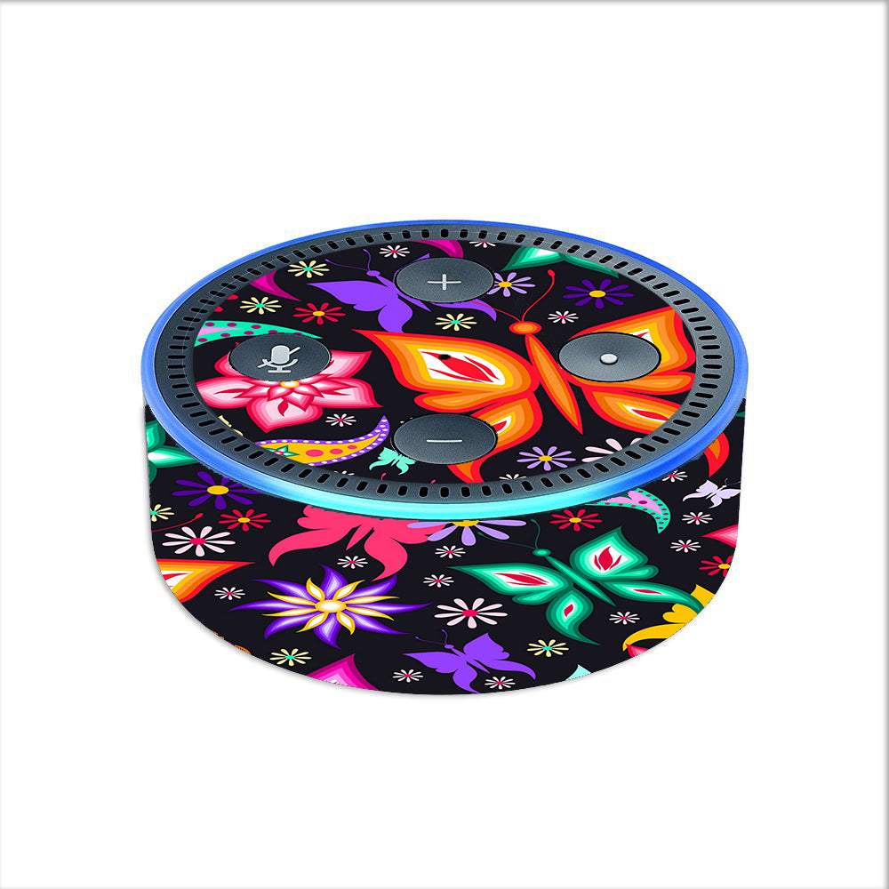  Floral Butterflies Amazon Echo Dot 2nd Gen Skin