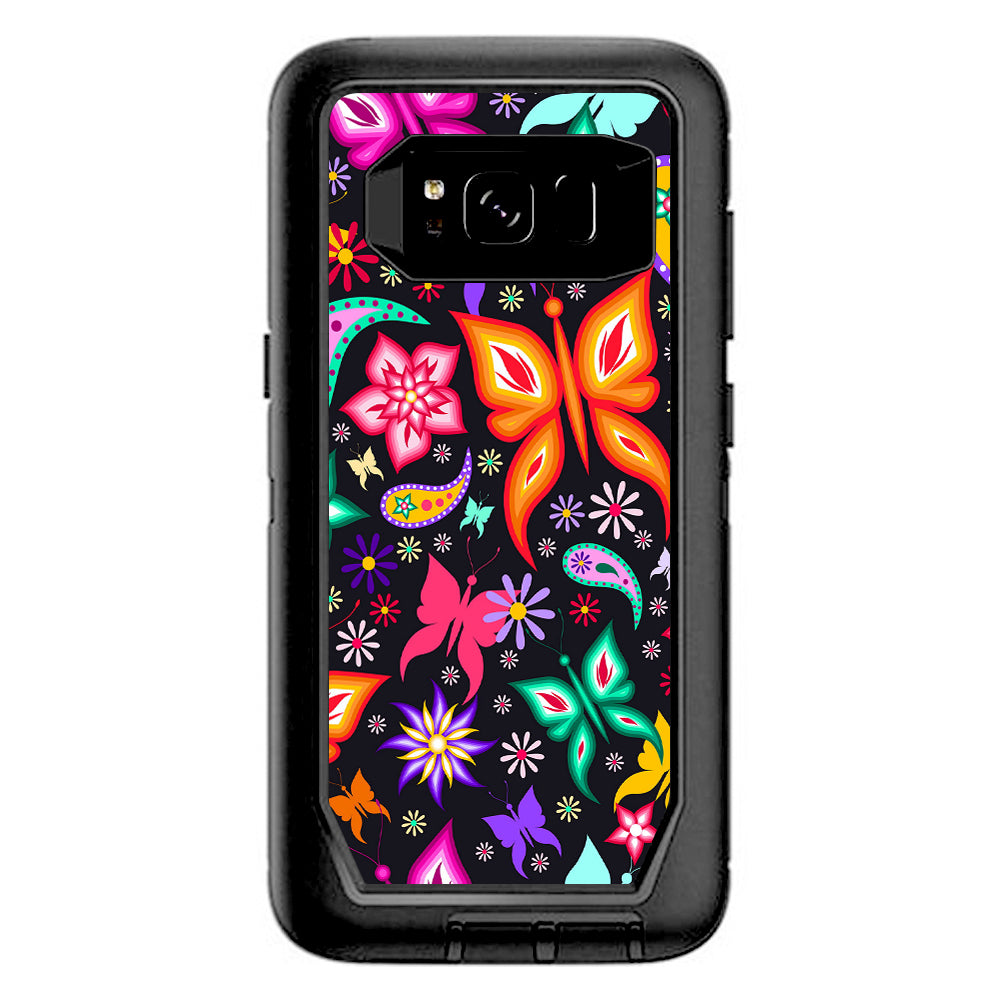  Floral Butterflies  Otterbox Defender Samsung Galaxy S8 Skin