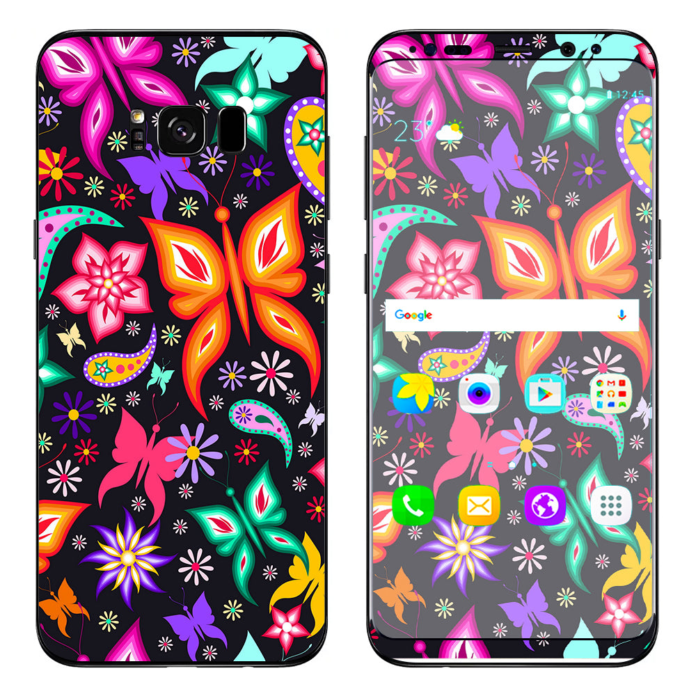  Floral Butterflies  Samsung Galaxy S8 Skin