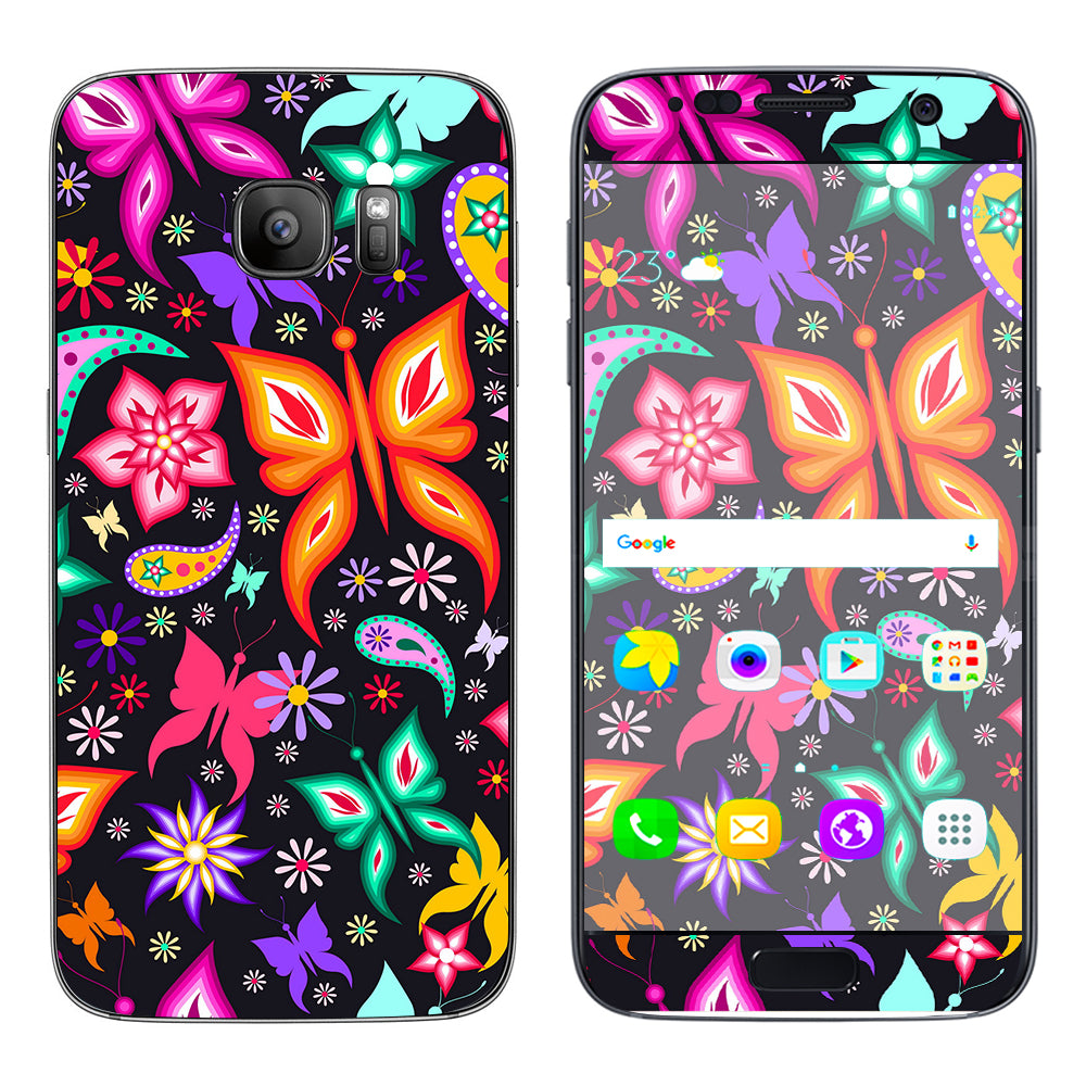  Floral Butterflies  Samsung Galaxy S7 Skin