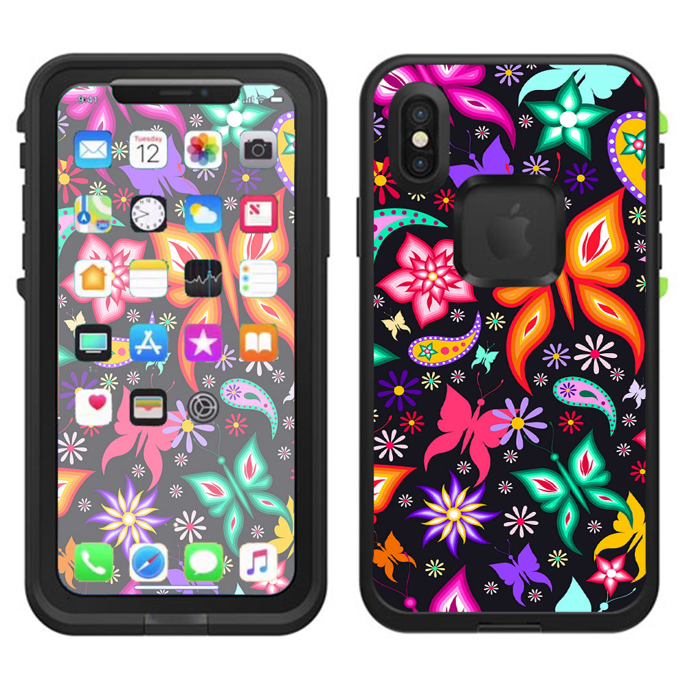  Floral Butterflies  Lifeproof Fre Case iPhone X Skin