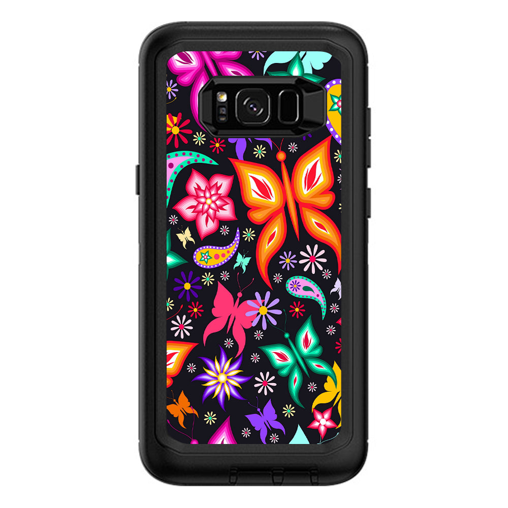  Floral Butterflies  Otterbox Defender Samsung Galaxy S8 Plus Skin