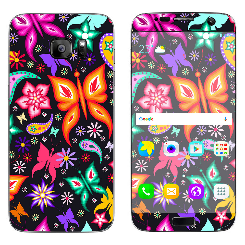 Floral Butterflies  Samsung Galaxy S7 Edge Skin