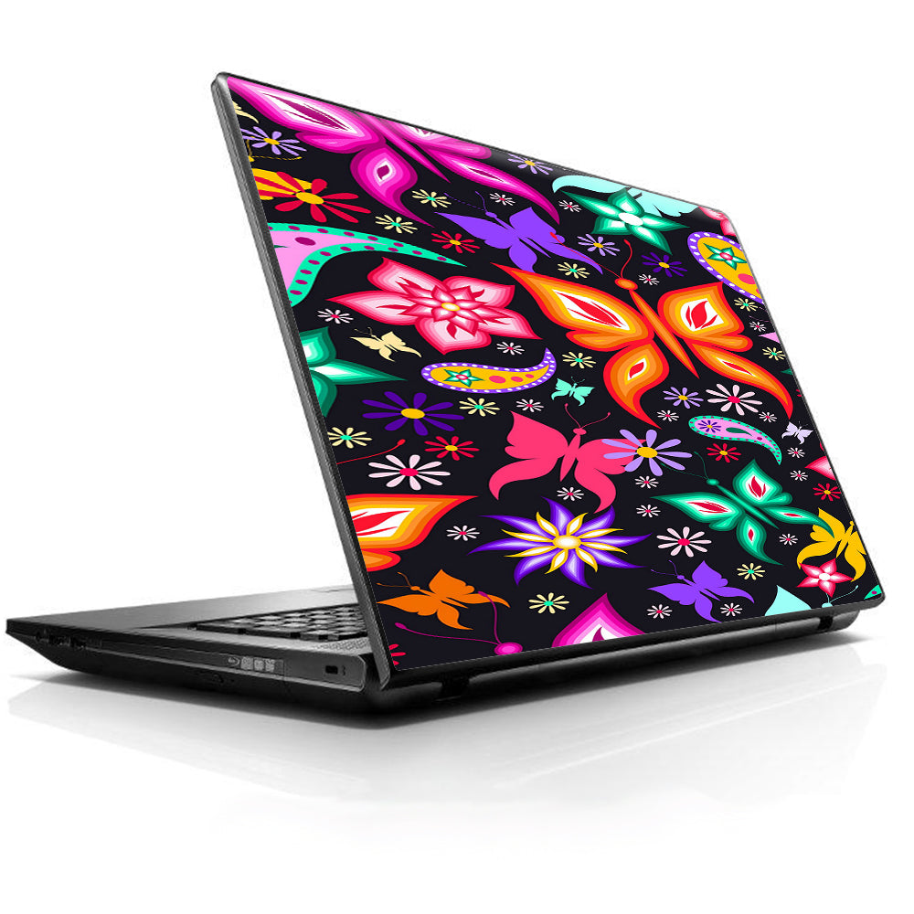  Floral Butterflies Universal 13 to 16 inch wide laptop Skin