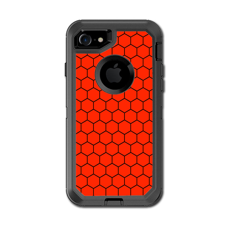  Red Honeycomb Ocatagon Otterbox Defender iPhone 7 or iPhone 8 Skin