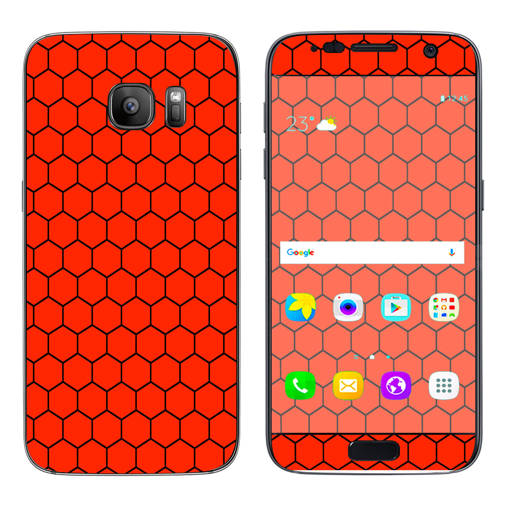  Red Honeycomb Ocatagon  Samsung Galaxy S7 Skin