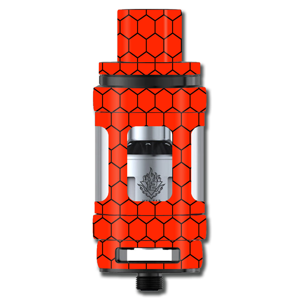  Red Honeycomb Ocatagon Smok TFV12 Tank Skin